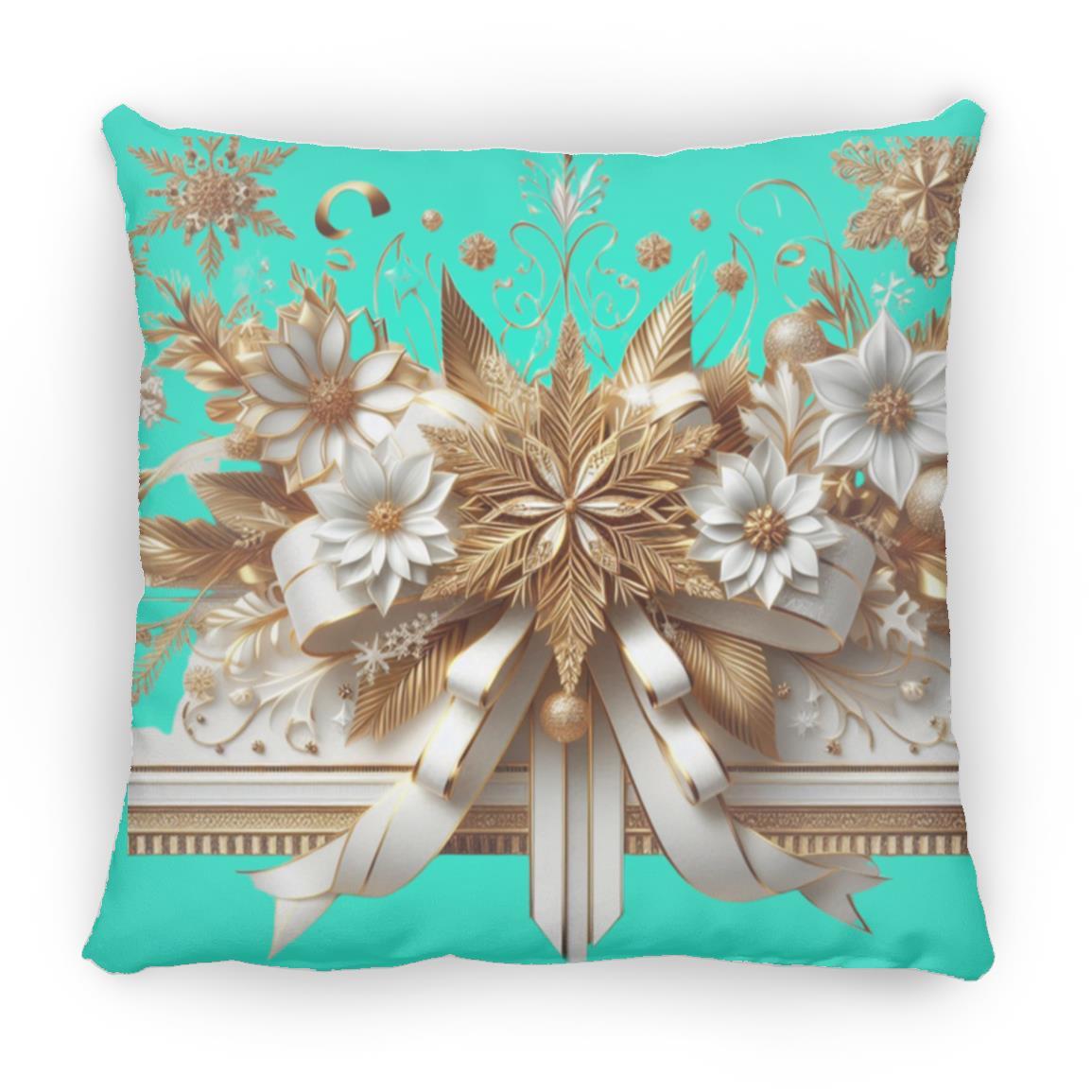 Gold and White Accent Pillow