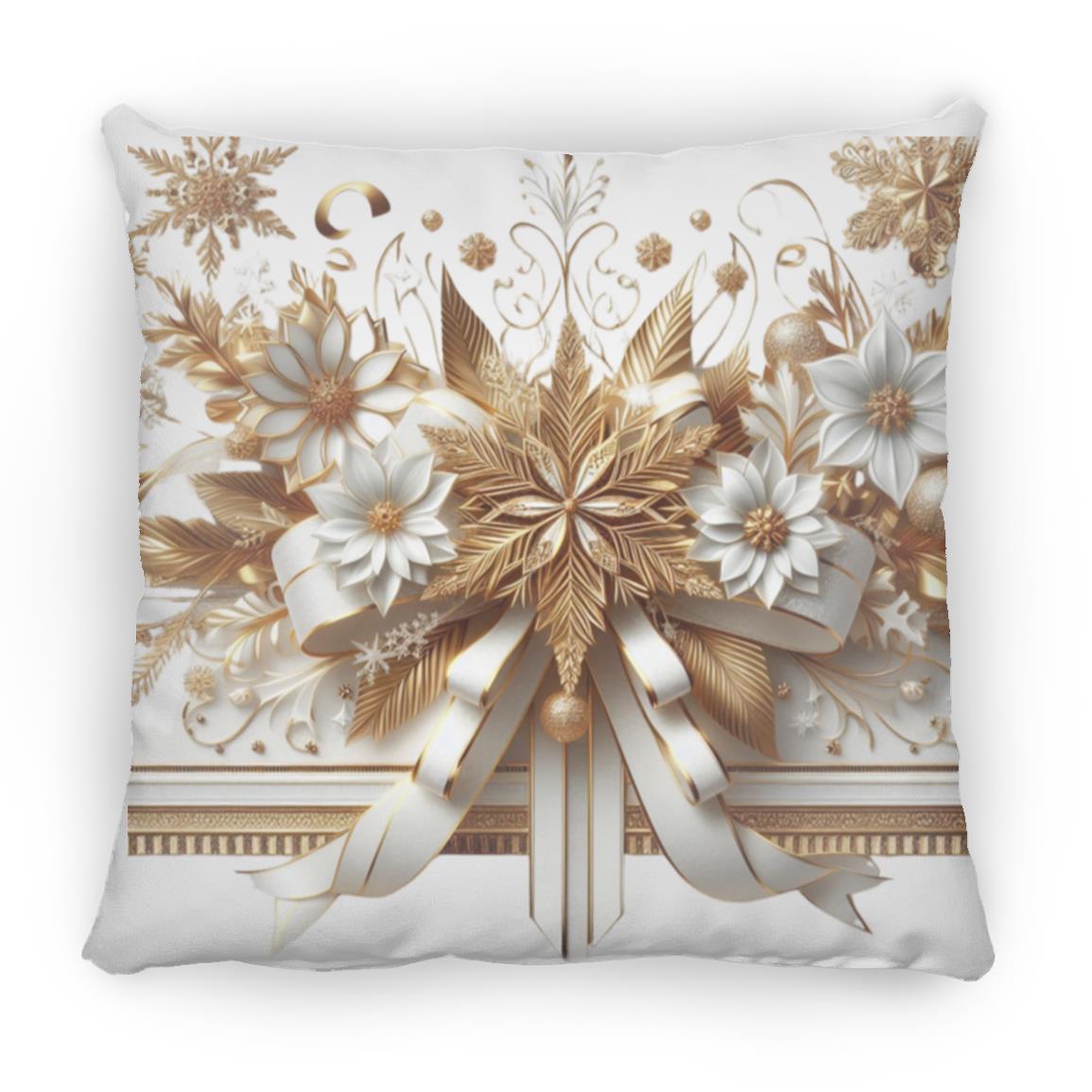 Gold and White Accent Pillow