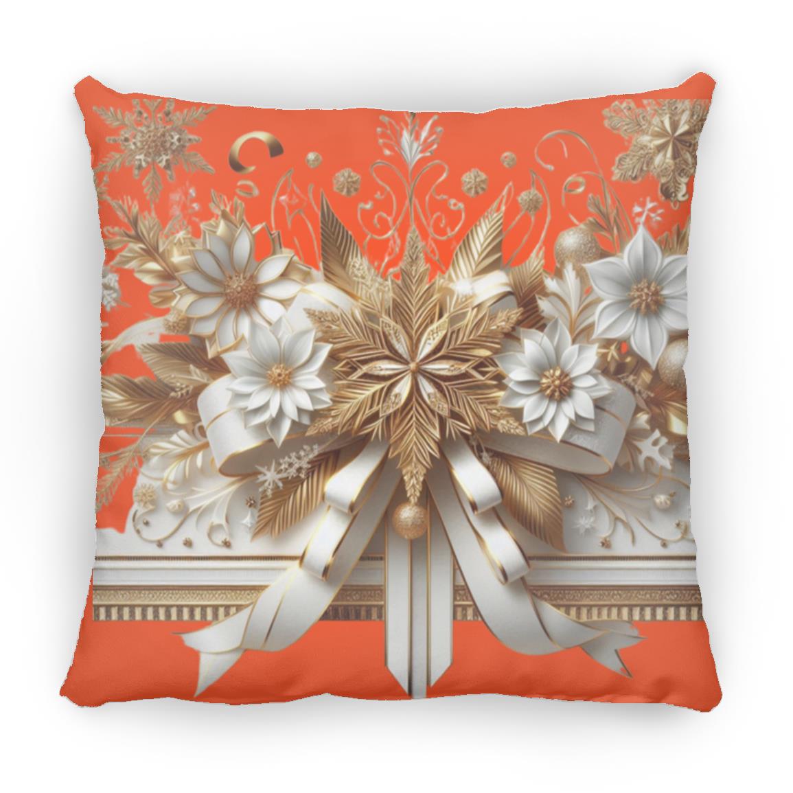 Gold and White Accent Pillow