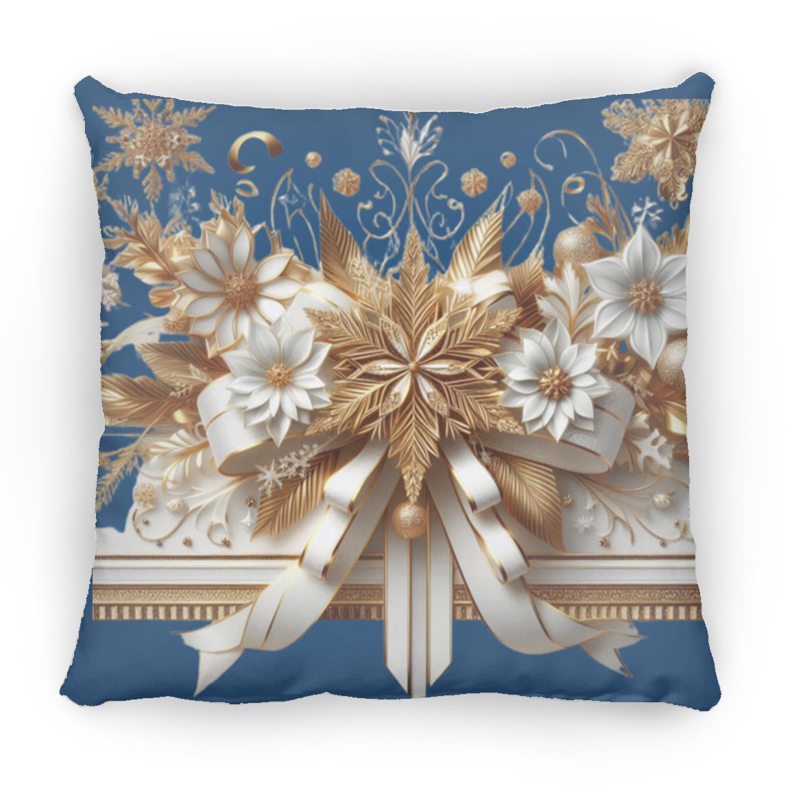 Gold and White Accent Pillow