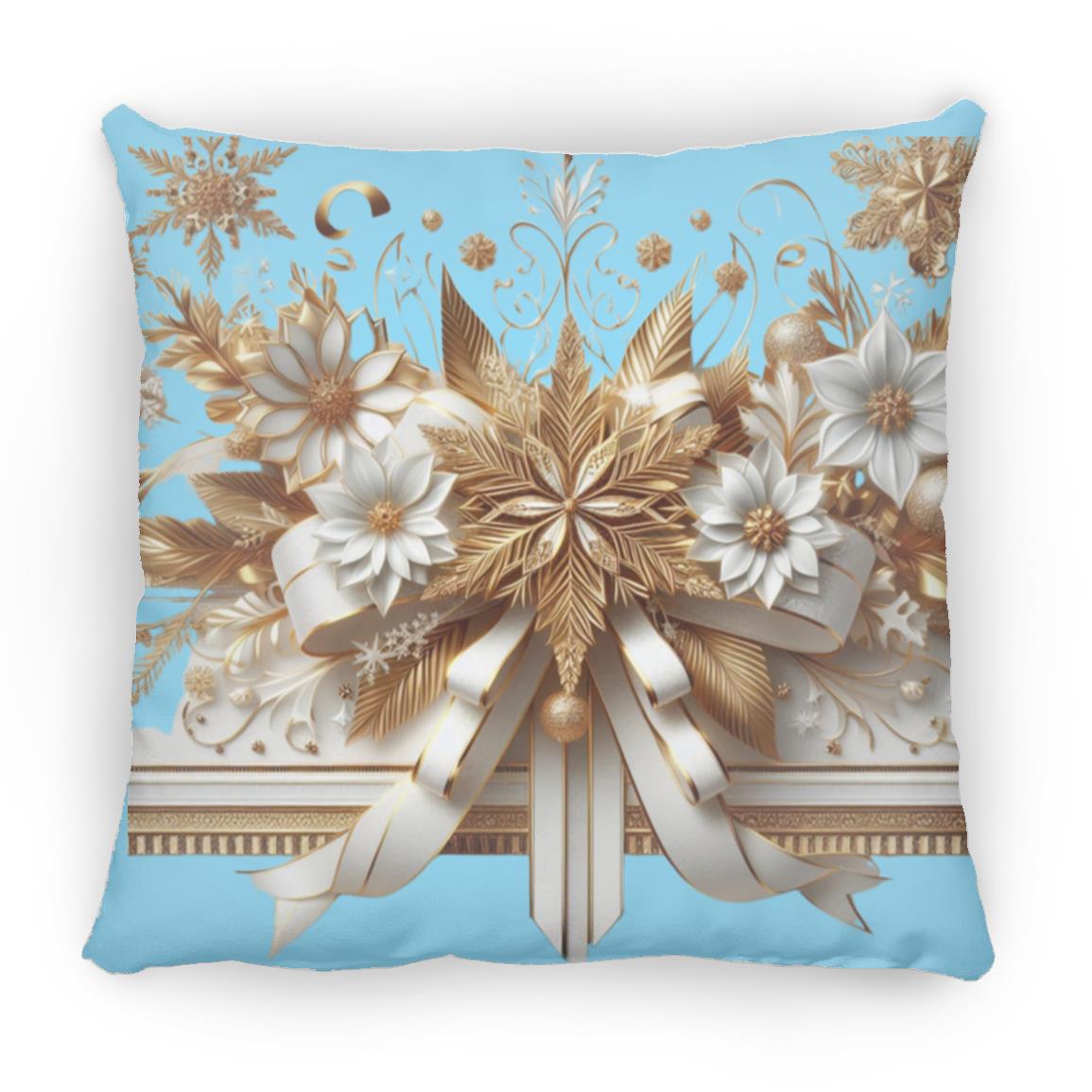 Gold and White Accent Pillow