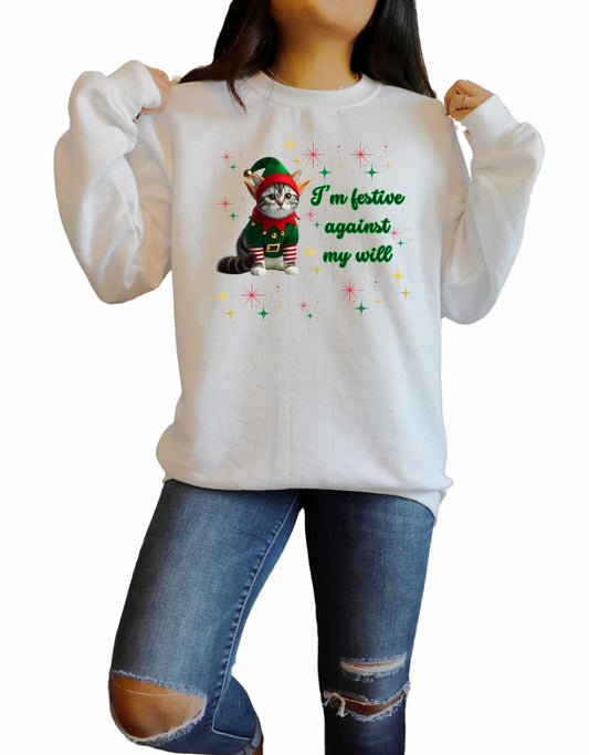 Festive Against My Will Pullover Sweatshirt